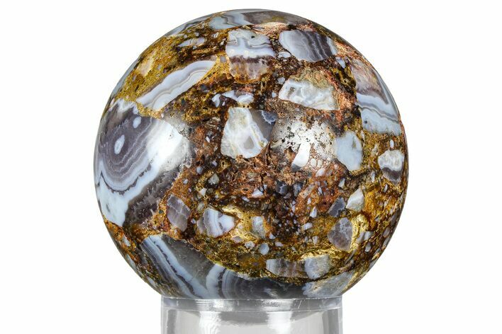 Polished Brecciated Sowbelly Agate Sphere - Colorado #369064